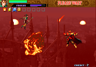 Sol Divide (Arcade) screenshot: Angry flame