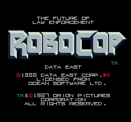 RoboCop (Arcade) screenshot: Title Screen.