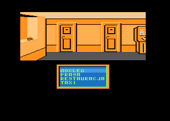 Inspektor (Atari 8-bit) screenshot: Hotel menu
