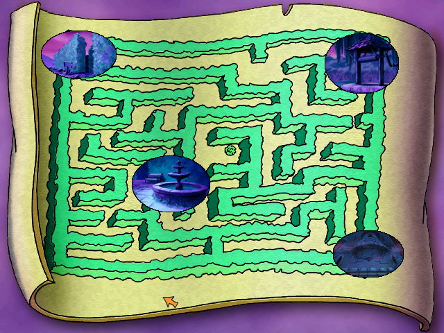 Scooby-Doo!: Phantom of the Knight (Windows) screenshot: Using this map of the maze, finding the well is now a piece of cake.