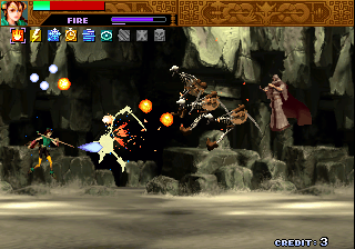 Sol Divide (Arcade) screenshot: Skeleton's explosion