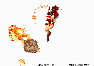 The King of Fighters '96 (Arcade) screenshot: Mai's fire finish