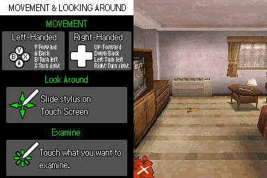 Again (Nintendo DS) screenshot: Movement tutorial.