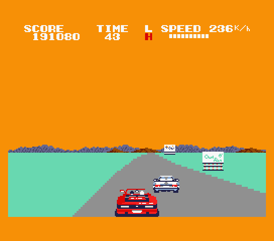 OutRun (MSX) screenshot: Stage 2!