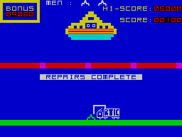 Invasion Force (ZX Spectrum) screenshot: The Artic truck comes for repairs