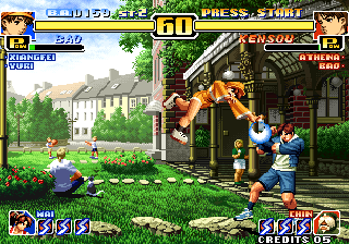 The King of Fighters '99: Millennium Battle (Arcade) screenshot: Bao vs Kensou
