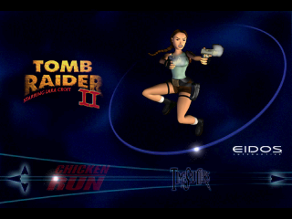Tomb Raider II (PlayStation) screenshot: The greatest hits release features the trailers of the next Eidos games.