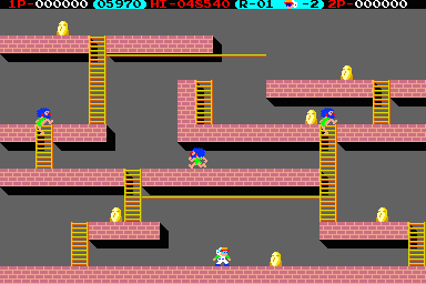 Lode Runner (Arcade) screenshot: Let's collect eggs.