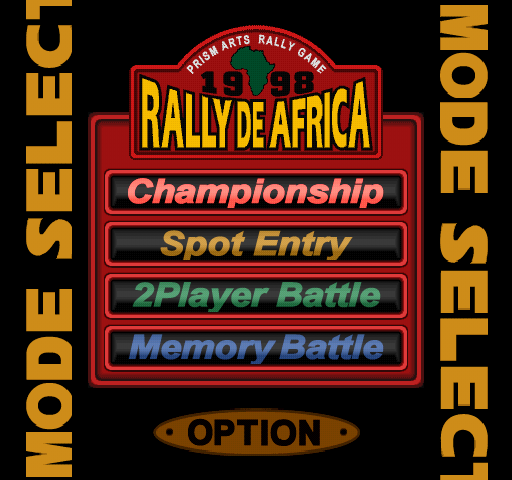 Rally de Africa (PlayStation) screenshot: Mode select