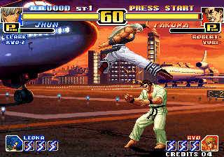 The King of Fighters '99: Millennium Battle (Arcade) screenshot: Jhun over Takuma