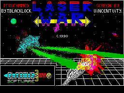 Laser War (ZX Spectrum) screenshot: Title screen