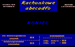 Rachunkowe Abecadło (DOS) screenshot: Task completed