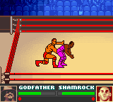 WWF Attitude (Game Boy Color) screenshot: This move looks more rude than it actually is