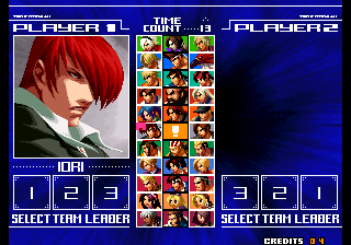 The King of Fighters 2003 (Arcade) screenshot: Team selection.