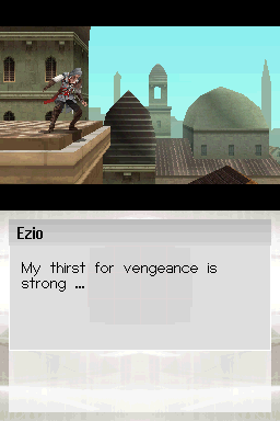 Assassin's Creed II: Discovery (Nintendo DS) screenshot: Ezio Auditore da Firenze, for the first time in side-scroller.