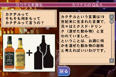 Bartender DS (Nintendo DS) screenshot: Time for some Q&A.