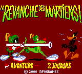 Looney Tunes: Marvin Strikes Back! (Game Boy Color) screenshot: French title screen (US)