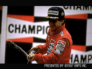 Ayrton Senna Kart Duel 2 (PlayStation) screenshot: Let's celebrate.