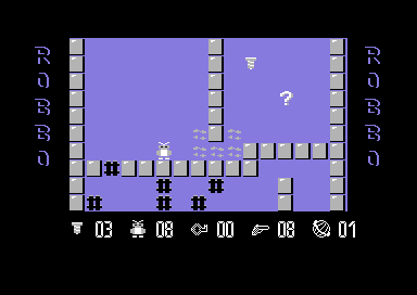 Robbo (Commodore 64) screenshot: Obstacle blown