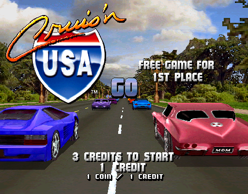 Cruis'n USA (Arcade) screenshot: Title Screen.