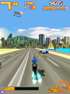 Asphalt 3 3D: Street Rules (J2ME) screenshot: Riding a motor bike