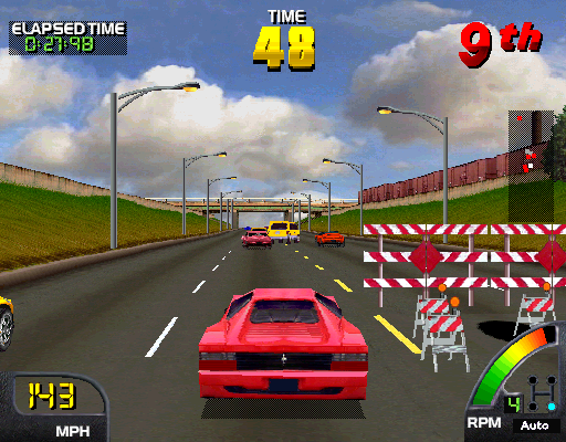 Cruis'n USA (Arcade) screenshot: 9th at the moment.