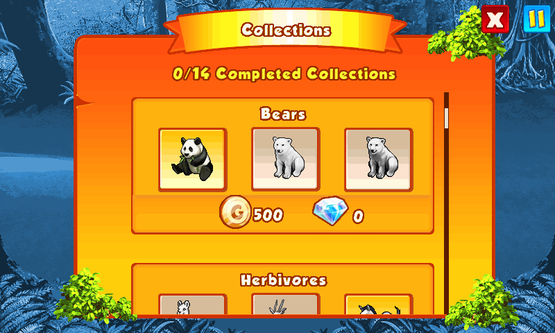 Wonder Zoo (Android) screenshot: Collection