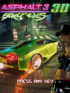 Asphalt 3 3D: Street Rules (J2ME) screenshot: Title screen