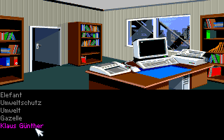 Das Telekommando kehrt zurück (Amiga) screenshot: Trying to guess the password for the terminal program on the PC.