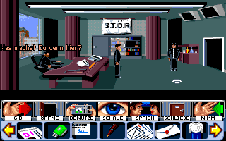 Das Telekommando kehrt zurück (Amiga) screenshot: The third floor has been occupied by the criminal organisation S.T.Ö.R.