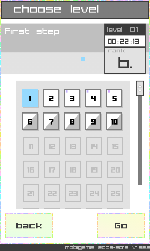Edge Extended (Android) screenshot: Level selection