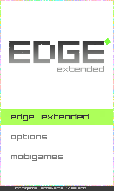 Edge Extended (Android) screenshot: Title / main menu