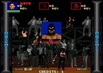 Pit-Fighter (Arcade) screenshot: Opponent introduction