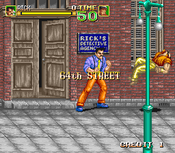 64th. Street: A Detective Story (Arcade) screenshot: Game starts