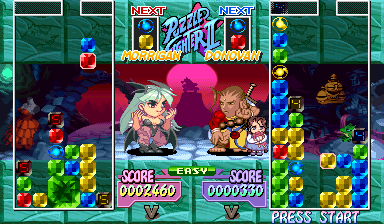 Super Puzzle Fighter II Turbo (Arcade) screenshot: High tower