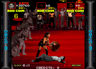 Pit-Fighter (Arcade) screenshot: Angel with the barrel