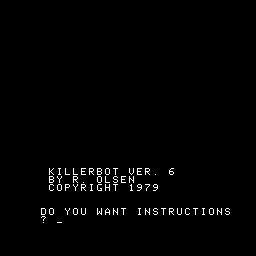 Killerbot (Ohio Scientific) screenshot: Title screen