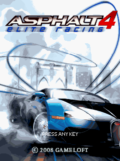 Asphalt 4: Elite Racing (J2ME) screenshot: Title screen (s40v3a)