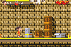 Soccer Kid (Game Boy Advance) screenshot: Level 4 sees you inside the Japanese robot factory