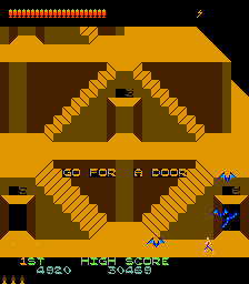 Lost Tomb (Arcade) screenshot: Attack of the mutant bats!