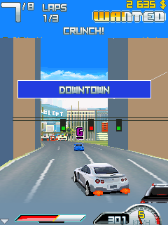 Asphalt 4: Elite Racing (J2ME) screenshot: Driving the Nissan GTR (s40v3a)