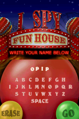I Spy: Fun House (Nintendo DS) screenshot: Name entry