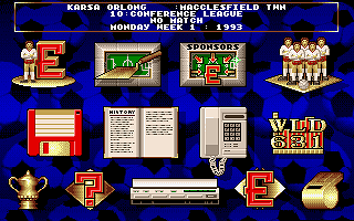 Premier Manager 2 (DOS) screenshot: Main menu