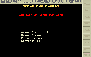 Premier Manager 2 (DOS) screenshot: Contract proposal