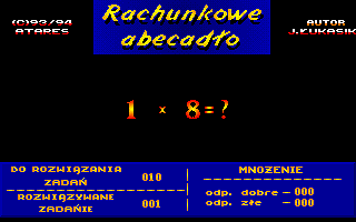 Rachunkowe Abecadło (DOS) screenshot: Multiplication