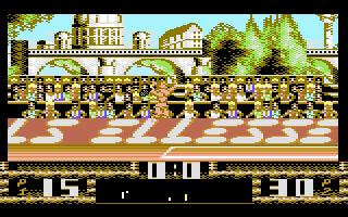 Smash (Commodore 64) screenshot: Jumping serve