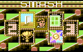 Smash (Commodore 64) screenshot: Title screen and main menu