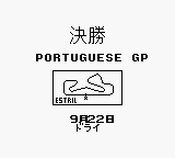 Nakajima Satoru Kanshū F-1 Hero GB (Game Boy) screenshot: Erm, it's Estoril and not Estril!