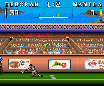 Smash (Amiga) screenshot: Ace: Manila missed the ball on serve.