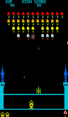 King & Balloon (Arcade) screenshot: Shoot them all.